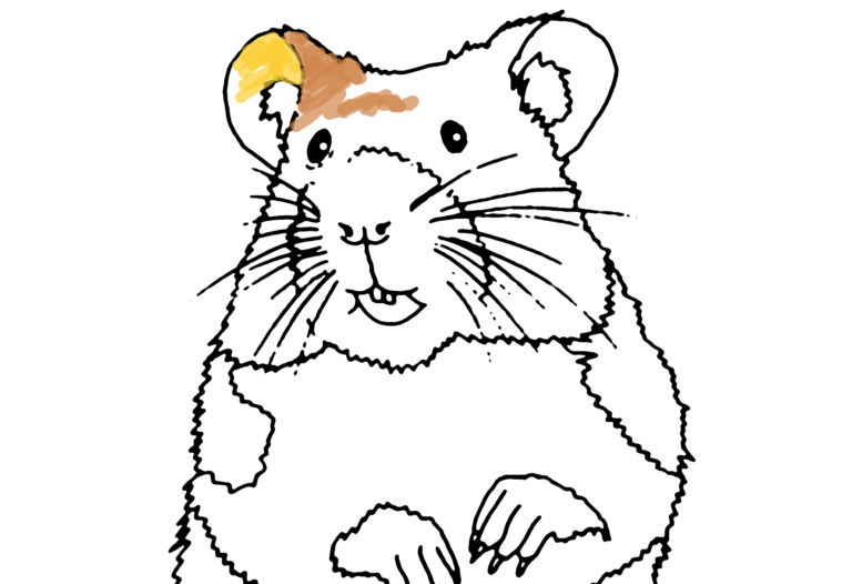 Feldhamster-Ausmalbild für Kinder