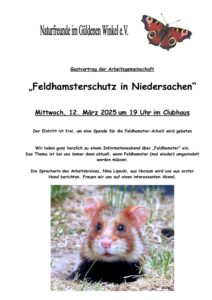 Vortrag "Feldhamsterschutz in Niedersachsen @ Clubhaus